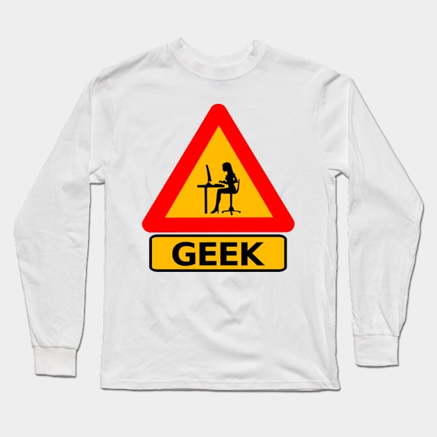 Female Geek Long Sleeve T-Shirt by Hudkins